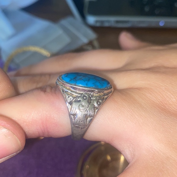 Silver and turquoise ring - Picture 2 of 2